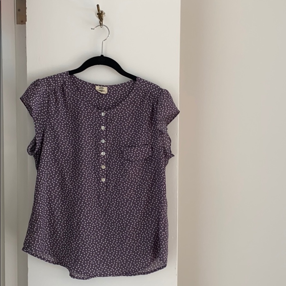 Purple polka dot blouse